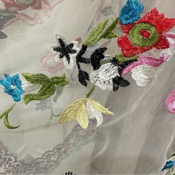 Embroidery Flowers Boho Silk Dress - Picture 12 of 16